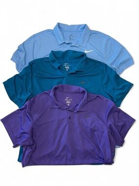Nike Dri-Fit Men’s Polo Bundle Blue and Purple 

EUC